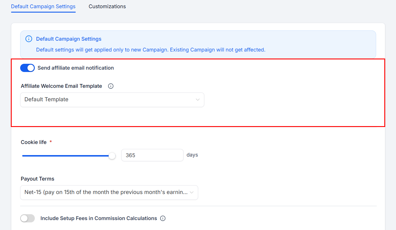 Affiliate Manager Settings – figure 3