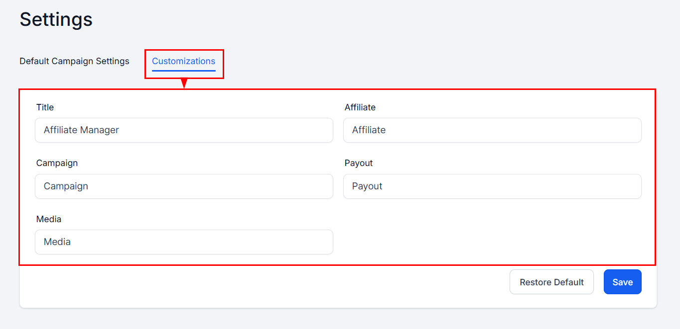 Affiliate Manager Settings – figure 9