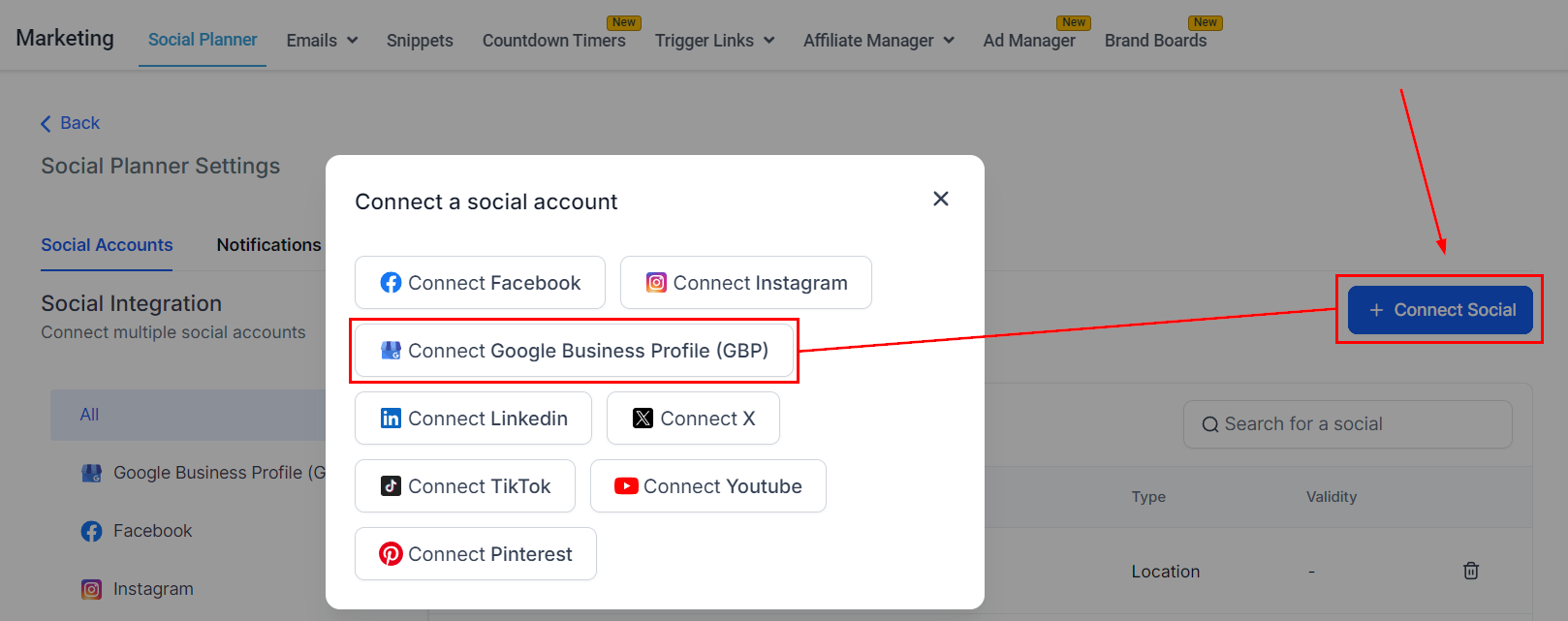 Connecting Google My Business Location – figure 3