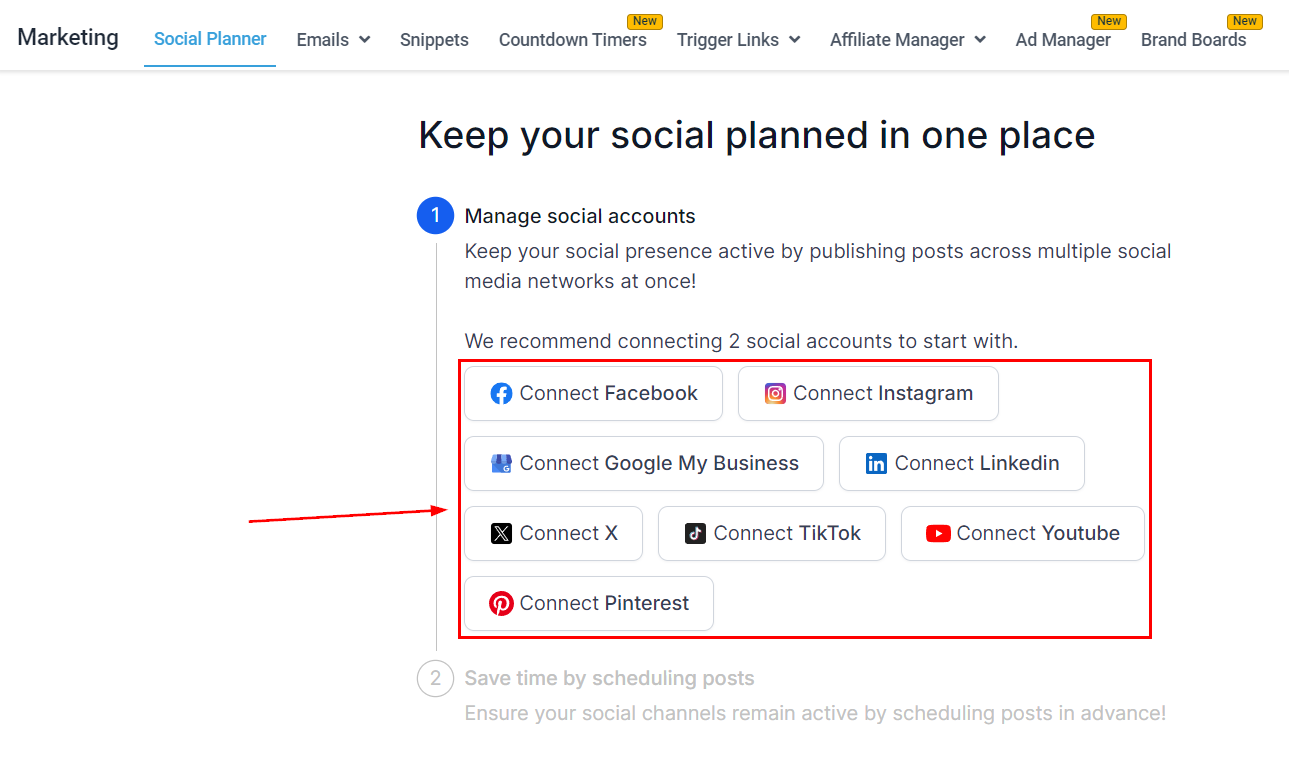 Connecting Social Accounts – figure 2