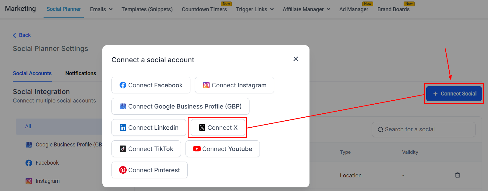 Connecting Twitter account (Social Posting) – figure 3