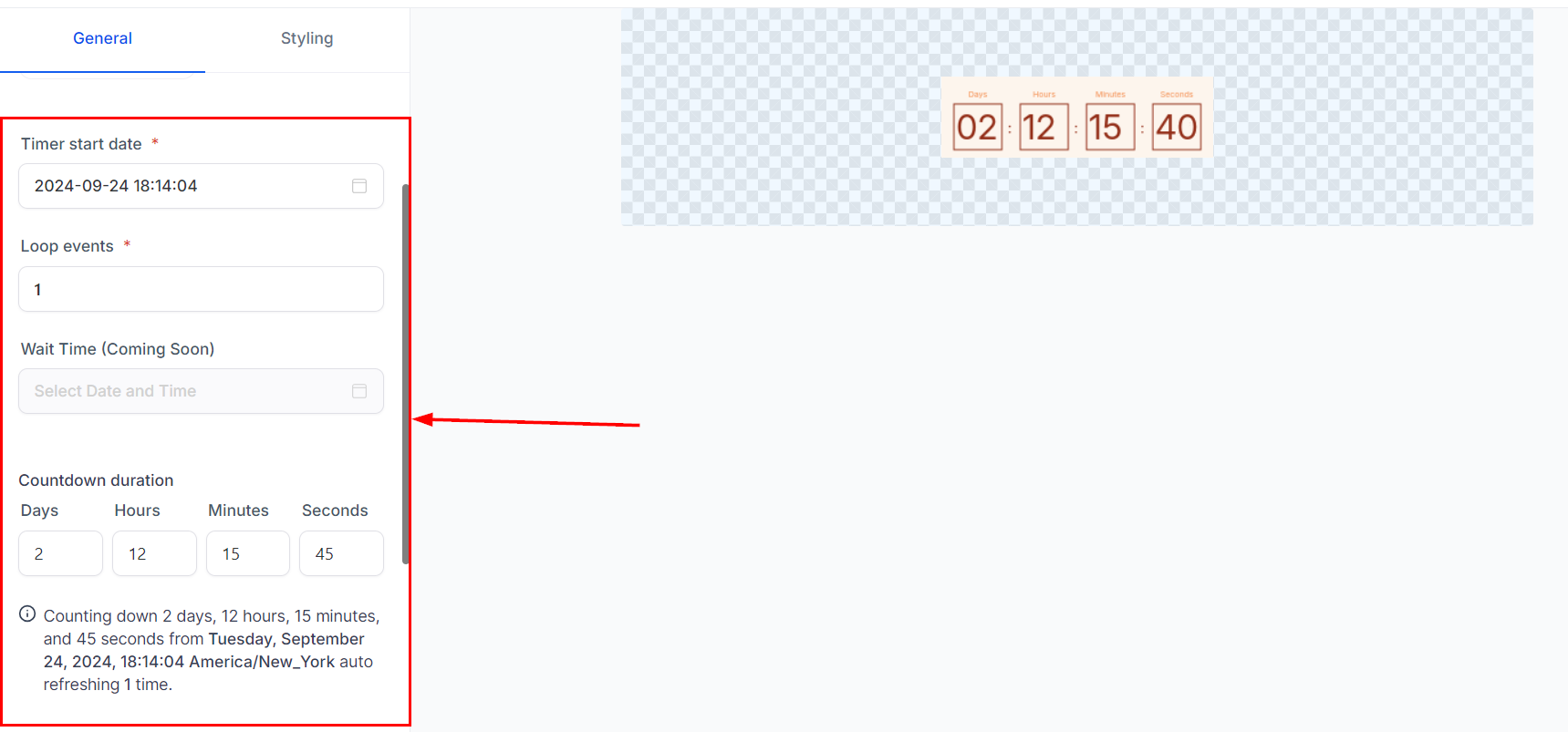 Countdown Timer – figure 7