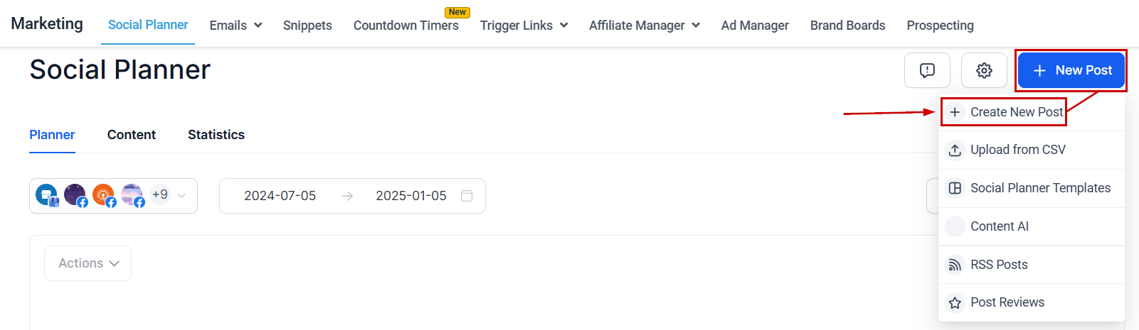 Create Group Hashtags within the Social Planner – figure 1