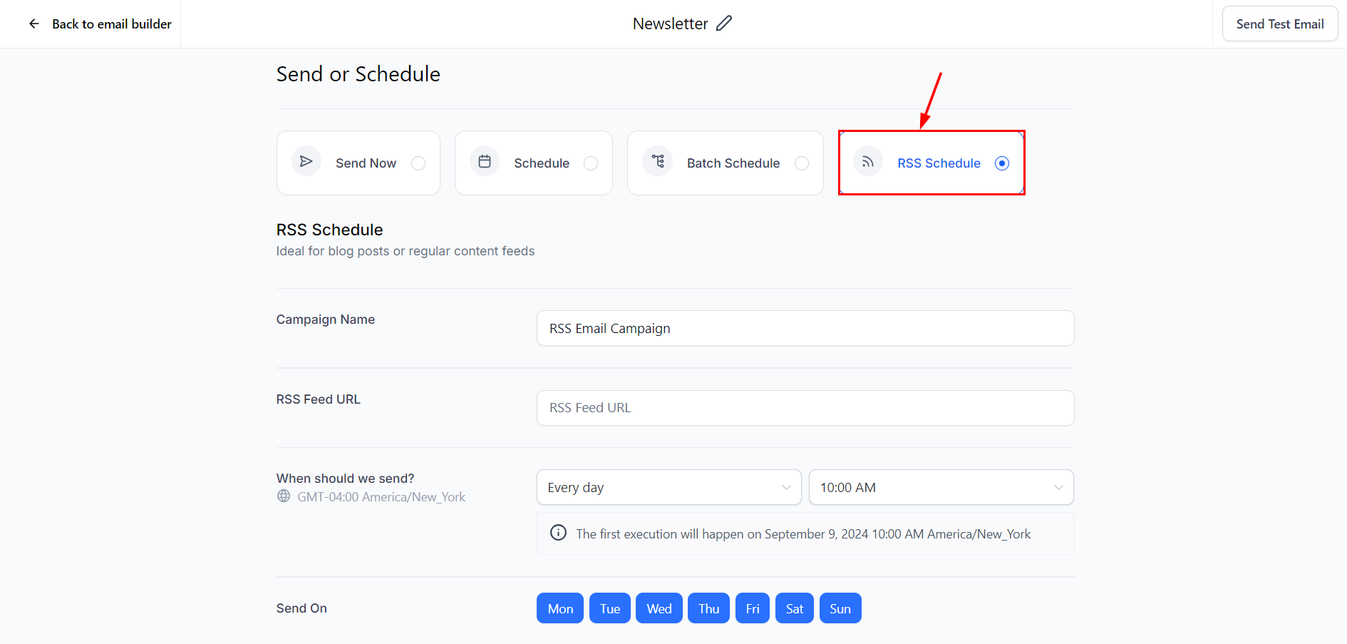 Email Campaign Delivery Options – figure 6
