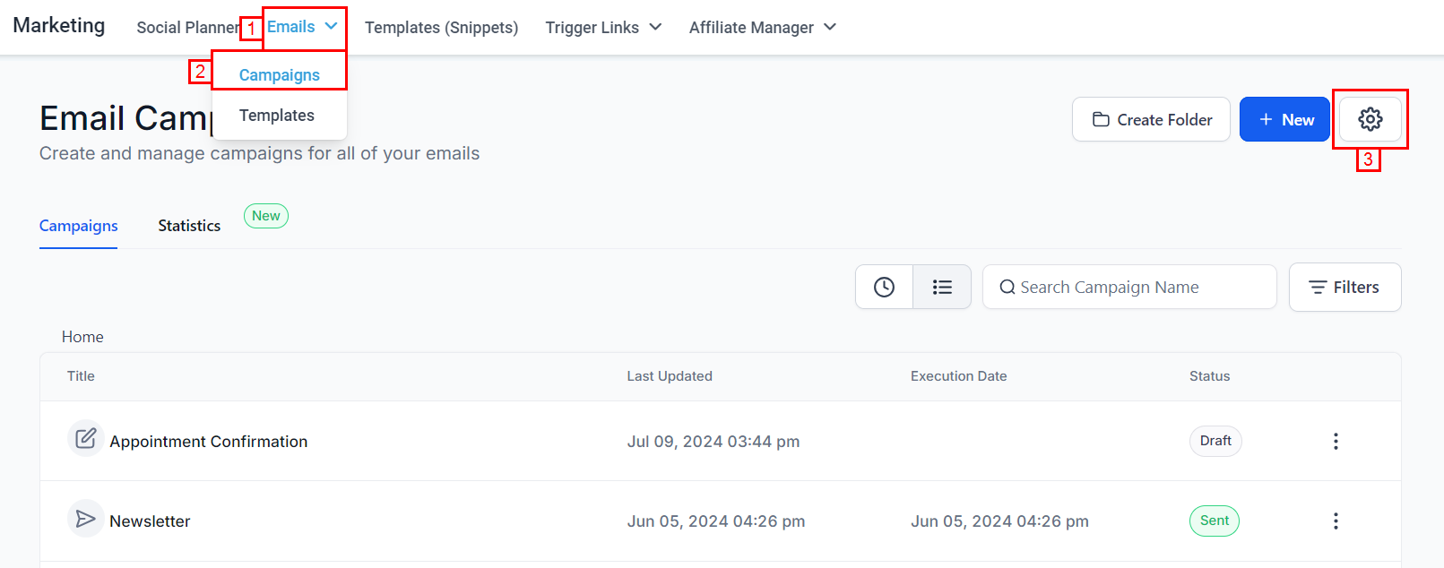 Email Campaign Settings – figure 1