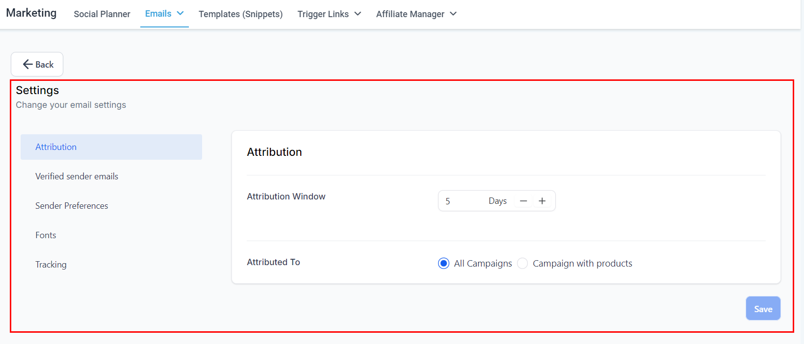 Email Campaign Settings – figure 2