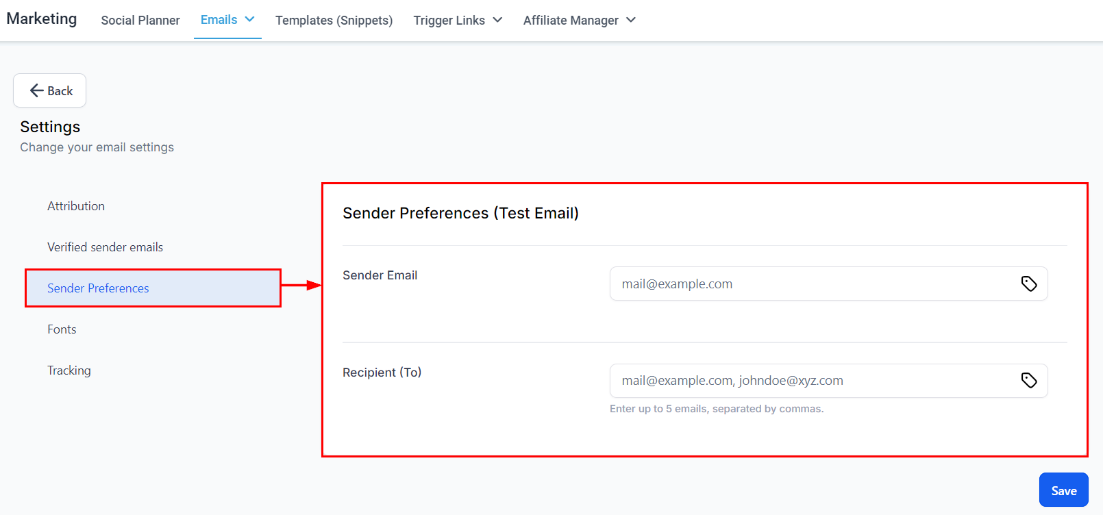 Email Campaign Settings – figure 7
