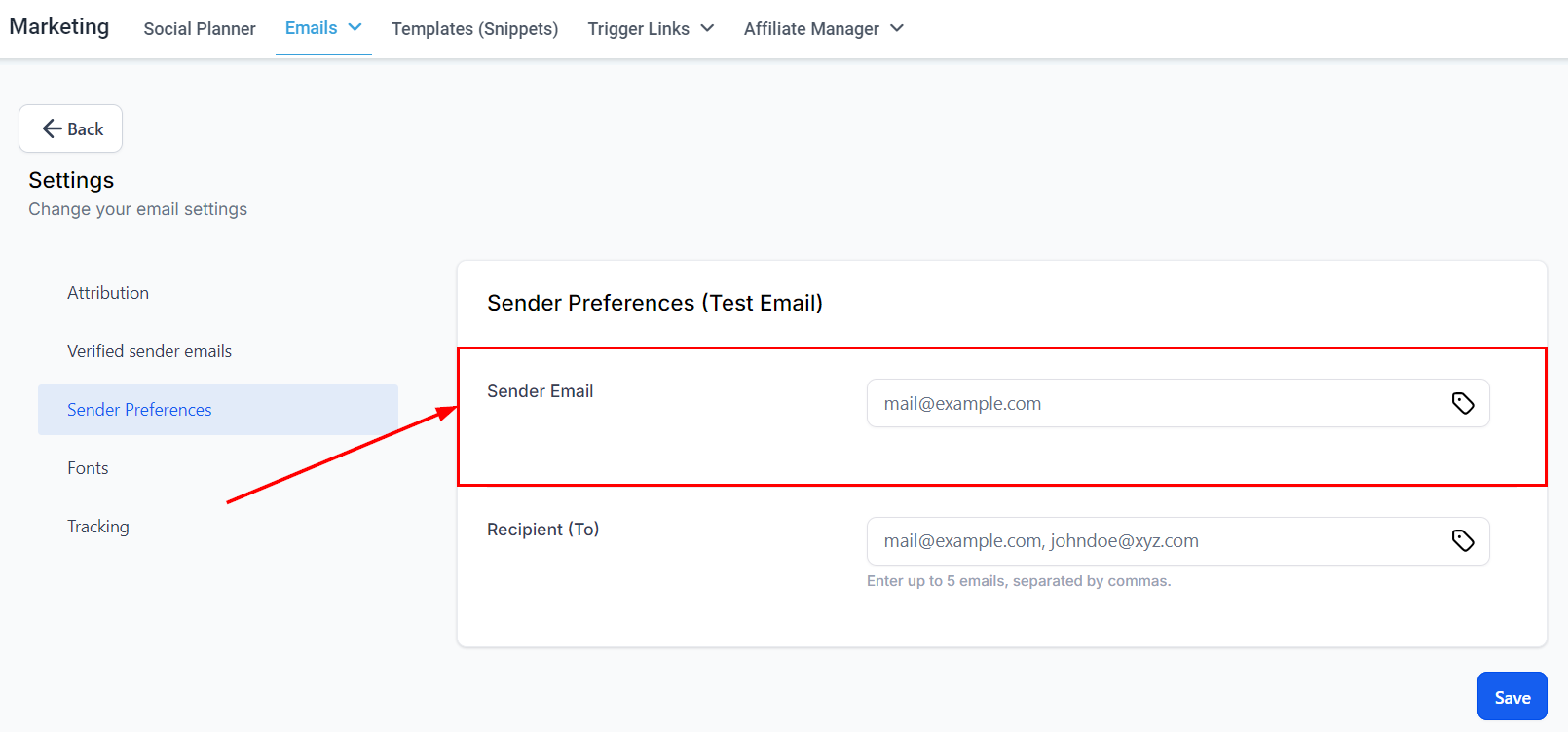 Email Campaign Settings – figure 8