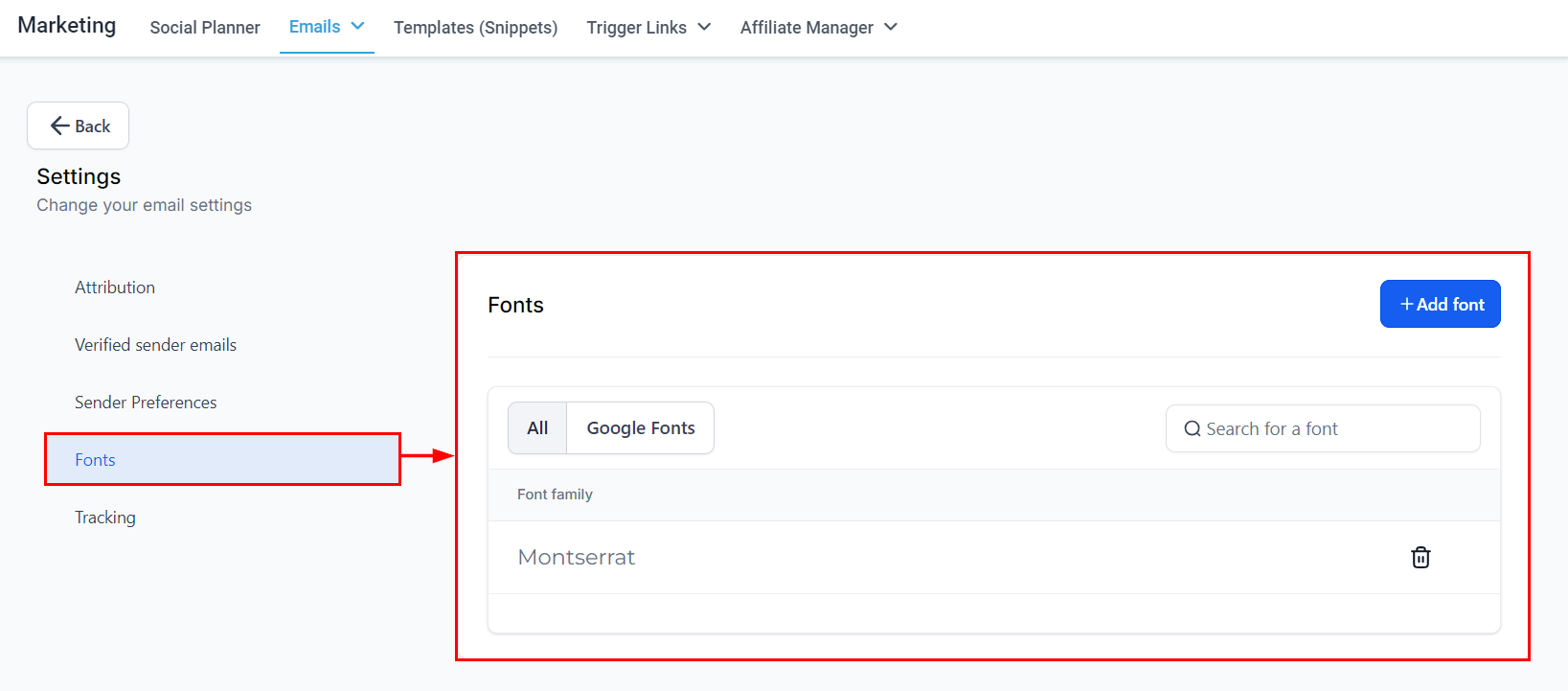 Email Campaign Settings – figure 10