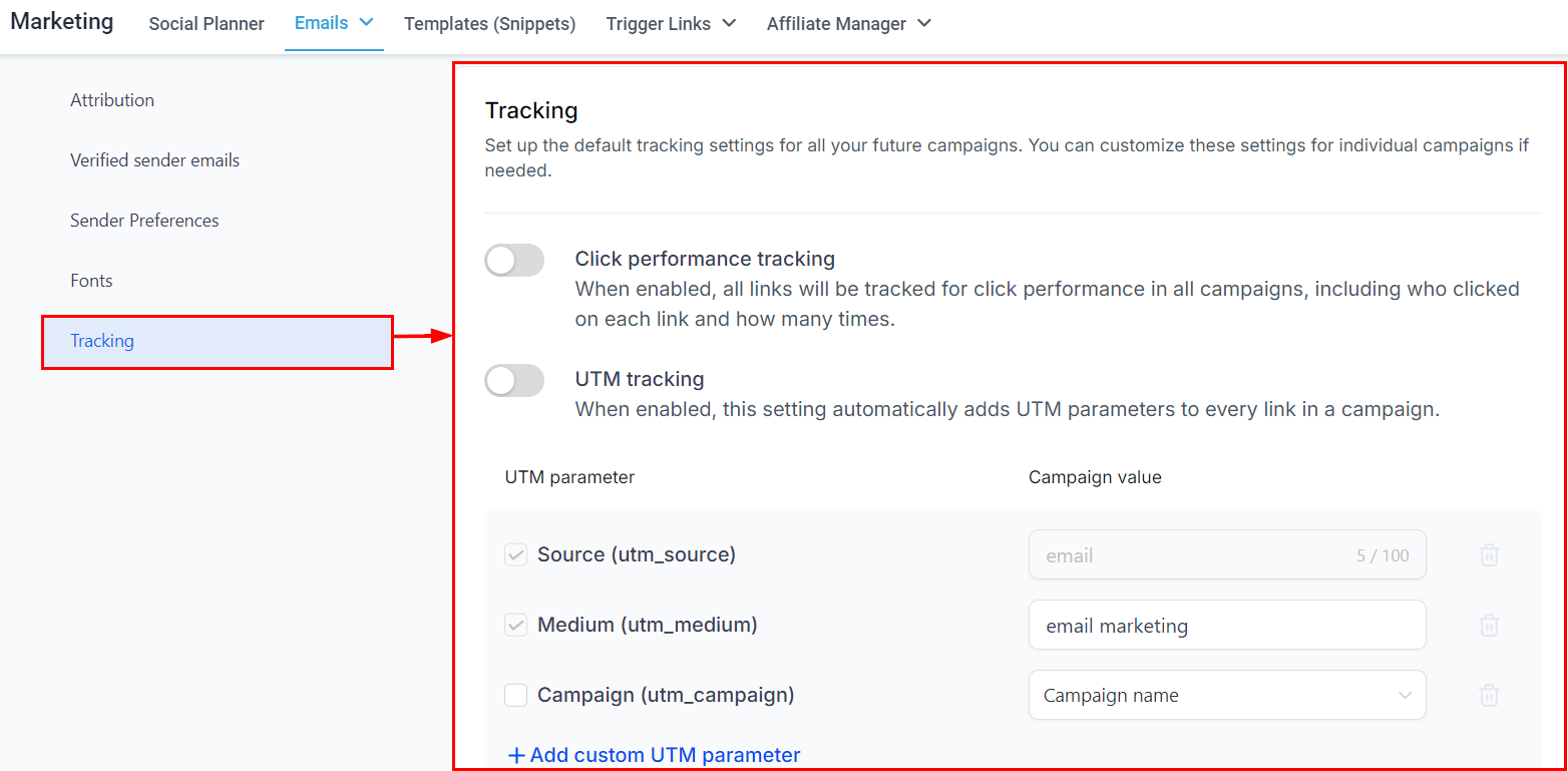 Email Campaign Settings – figure 11