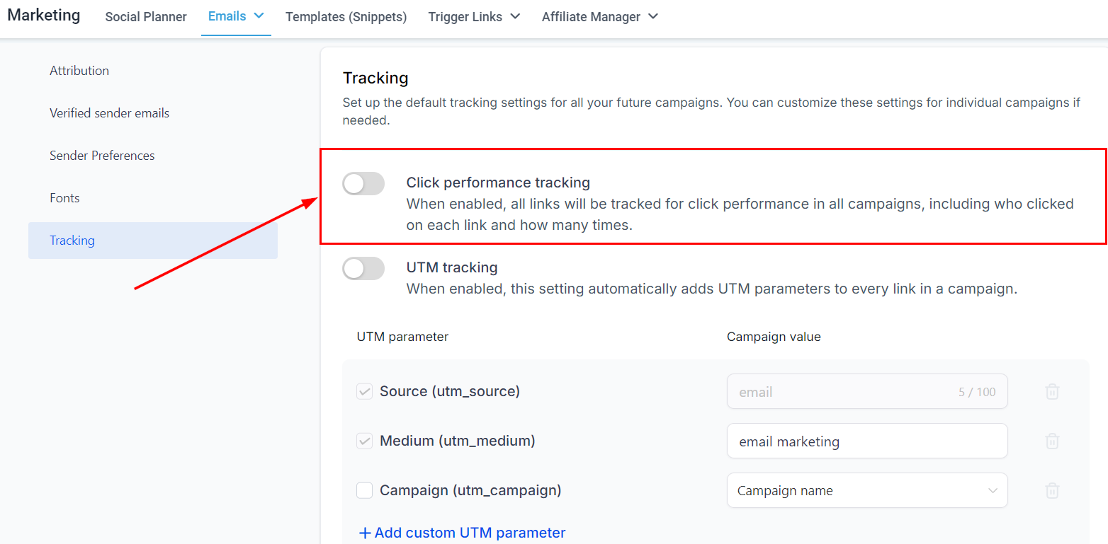 Email Campaign Settings – figure 12
