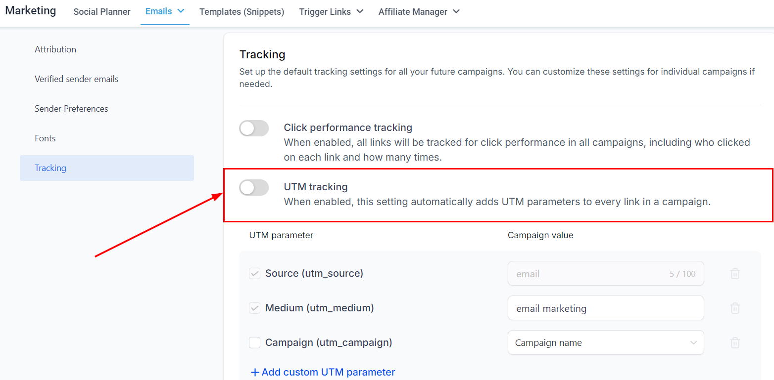 Email Campaign Settings – figure 13