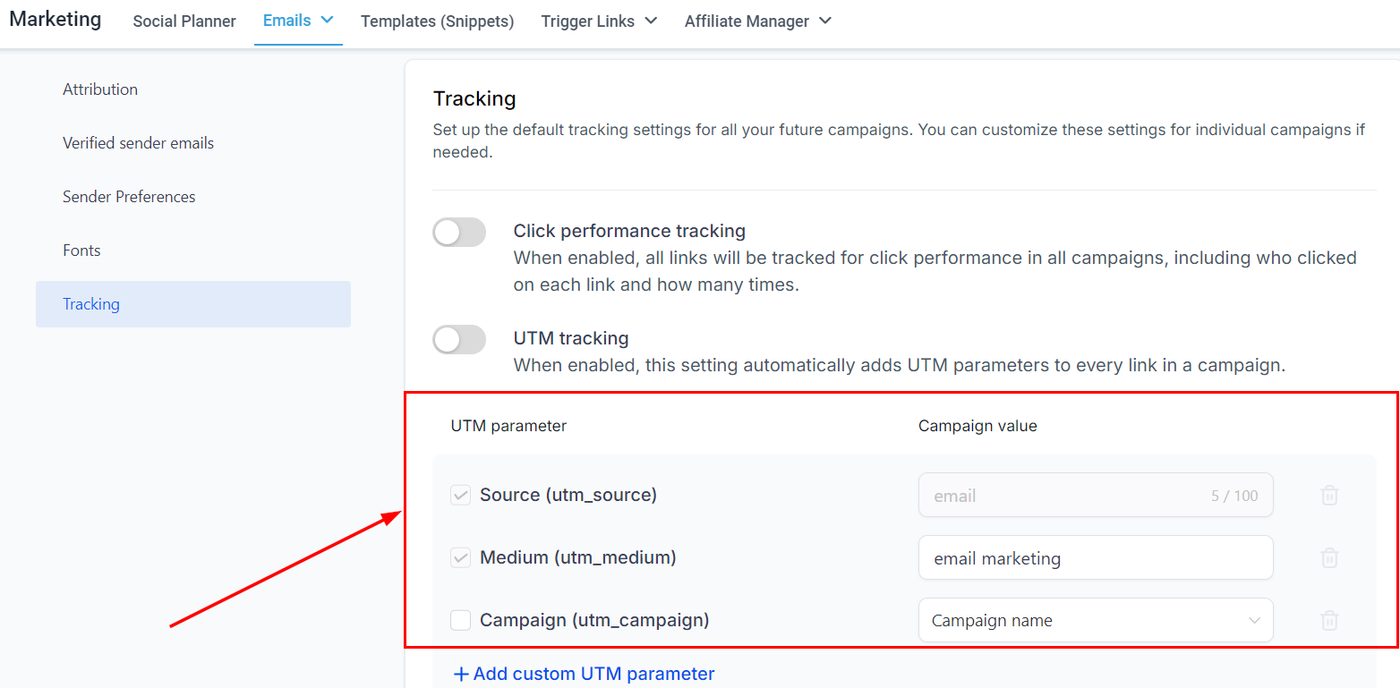 Email Campaign Settings – figure 14