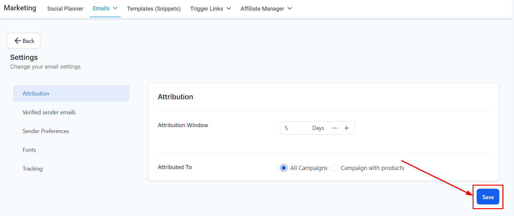 Email Campaign Settings – figure 16