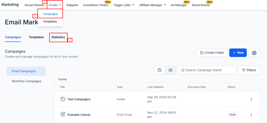 Email Campaign Statistics – figure 1