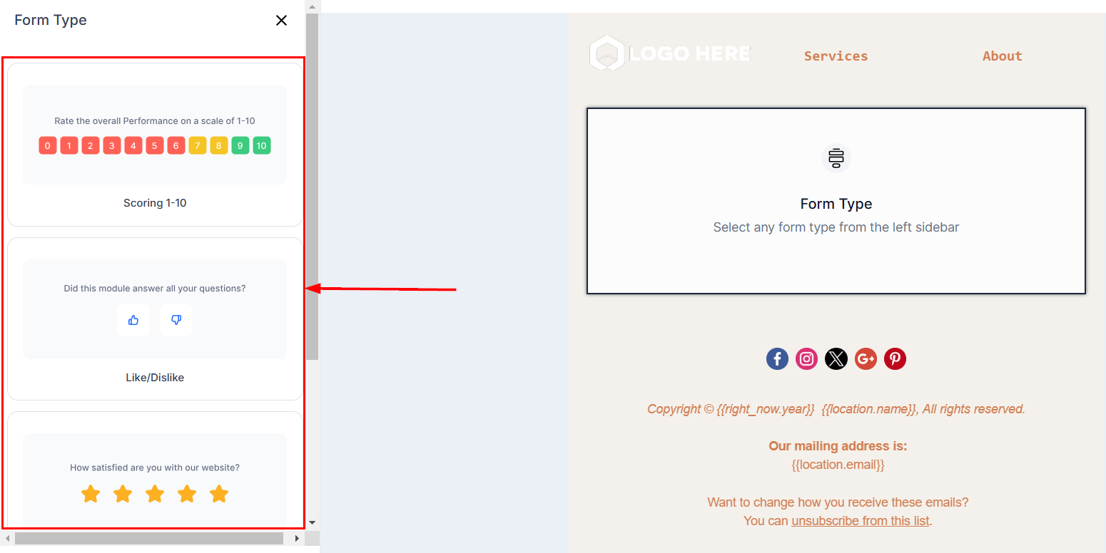 Form Element in Email Campaigns – figure 4