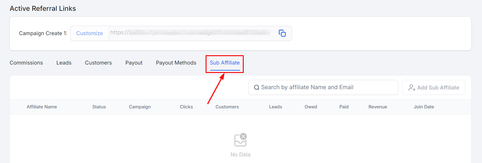 How to Add a Sub-Affiliate Under an Existing Affiliate – figure 3