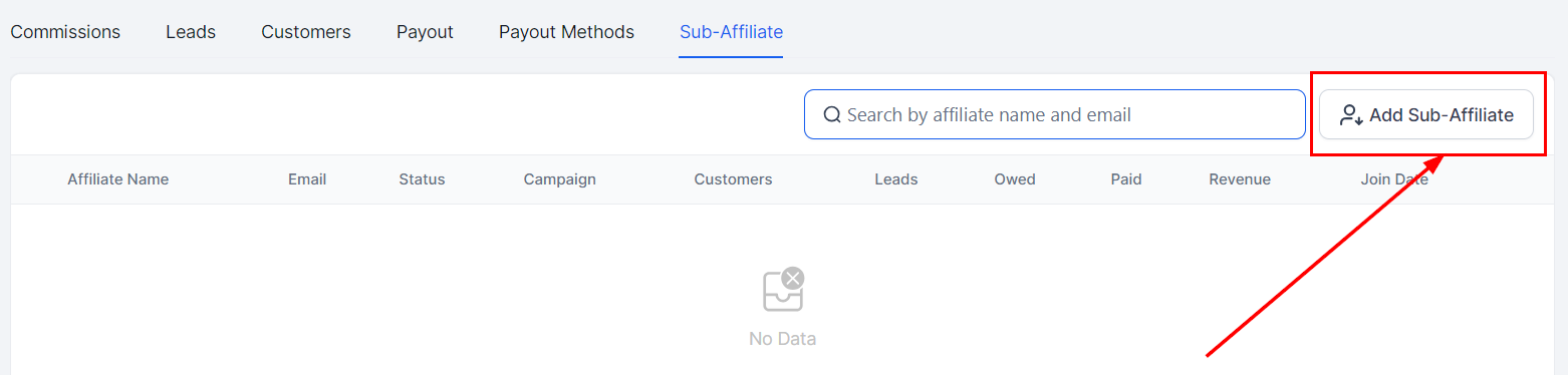 How to Add a Sub-Affiliate Under an Existing Affiliate – figure 4