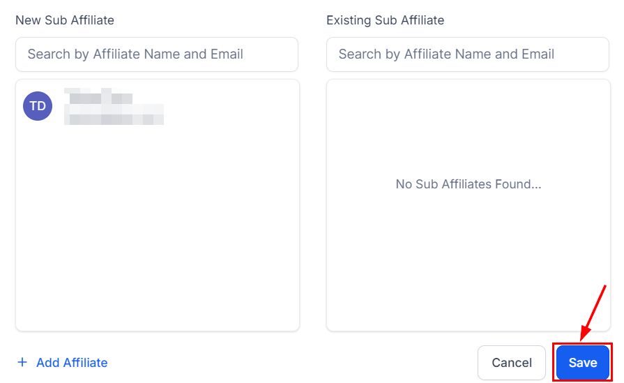 How to Add a Sub-Affiliate Under an Existing Affiliate – figure 7