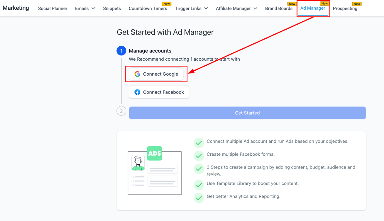 How to Connect Google with Ad Manager – figure 1