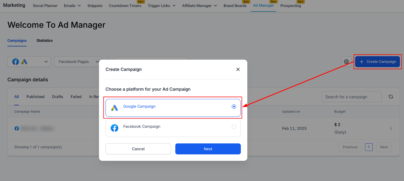 How to Create a New Google Search Ad Campaign – figure 1