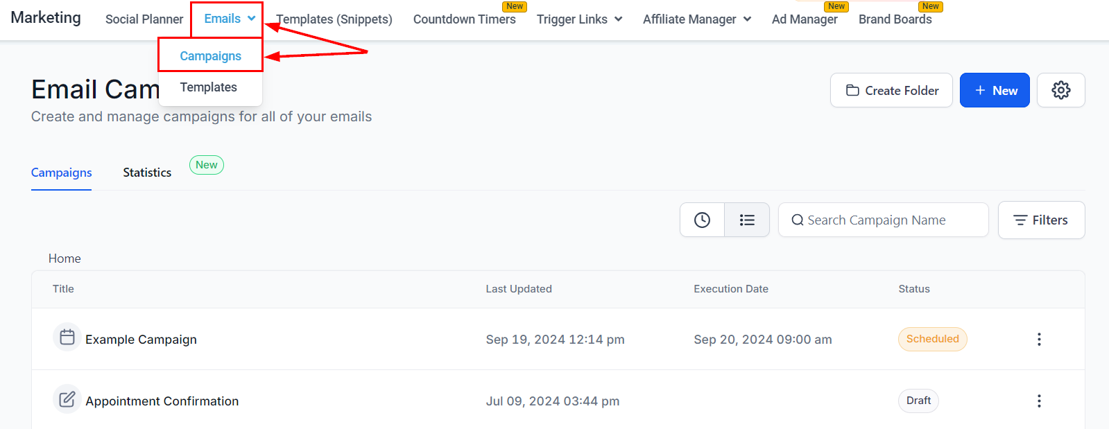 How to Pause or Cancel Email Campaigns – figure 1