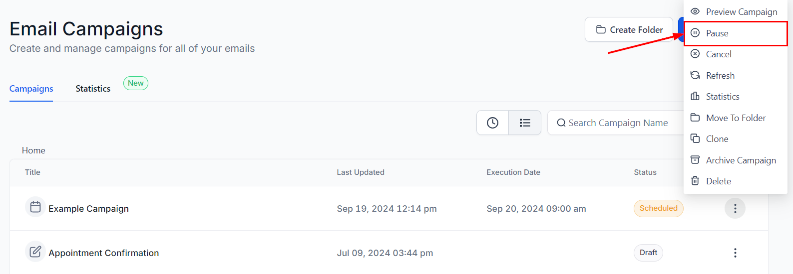 How to Pause or Cancel Email Campaigns – figure 3