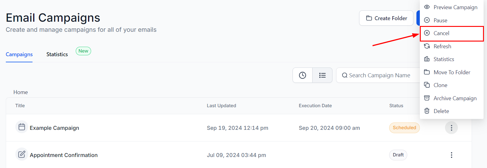 How to Pause or Cancel Email Campaigns – figure 4