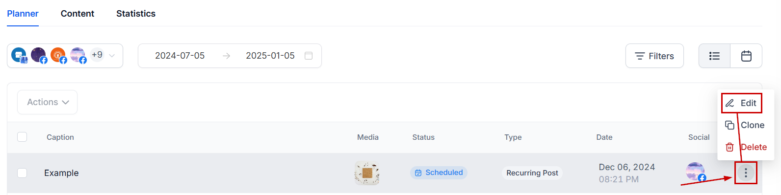 How to post Recurring Social Posts through the Social Planner – figure 5