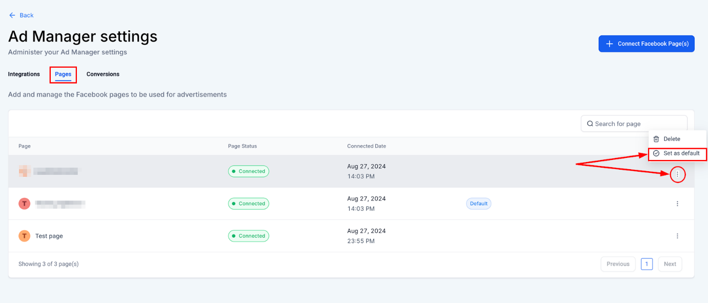 How to Set a Facebook Page as Default in Ad Manager – figure 2