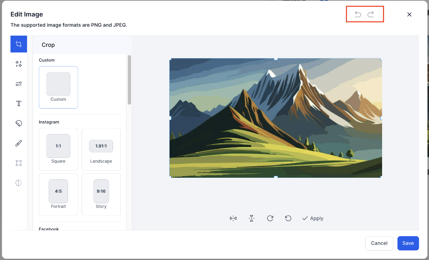 Image Editor in Social Planner – figure 3
