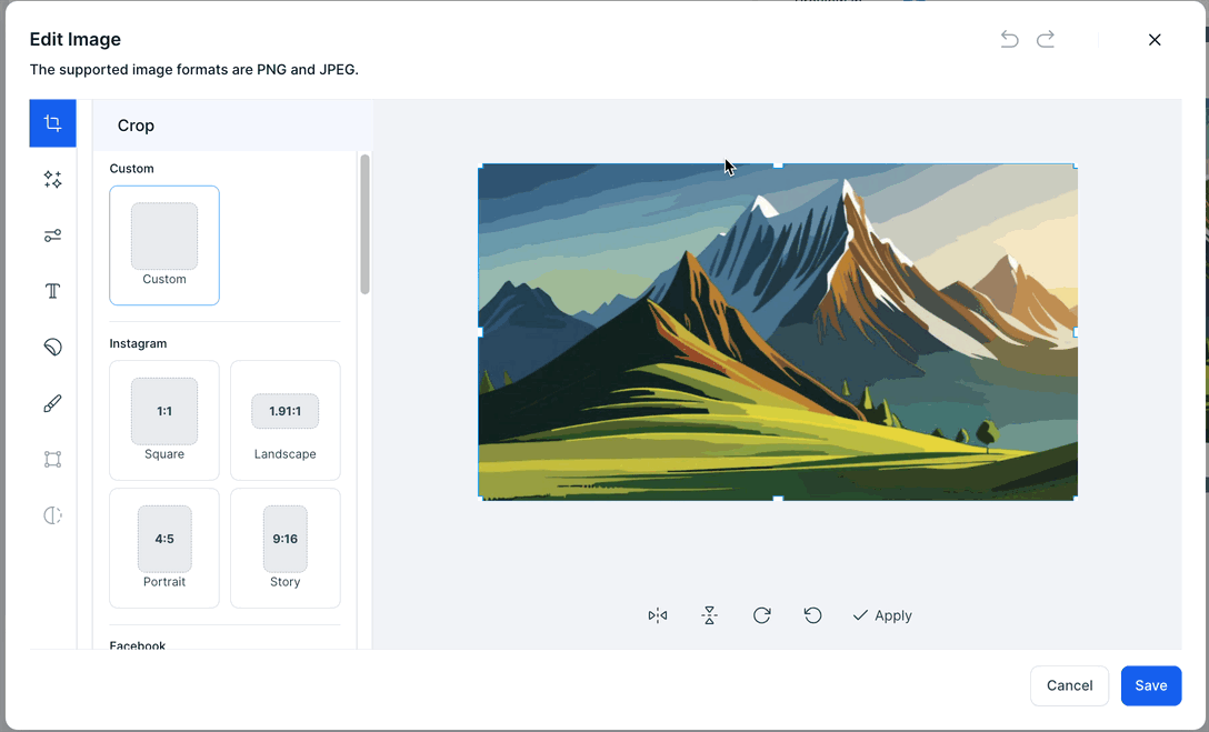 Image Editor in Social Planner – figure 4