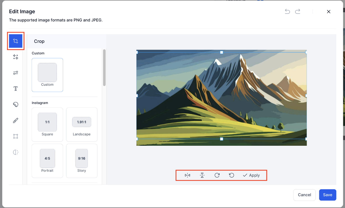 Image Editor in Social Planner – figure 5
