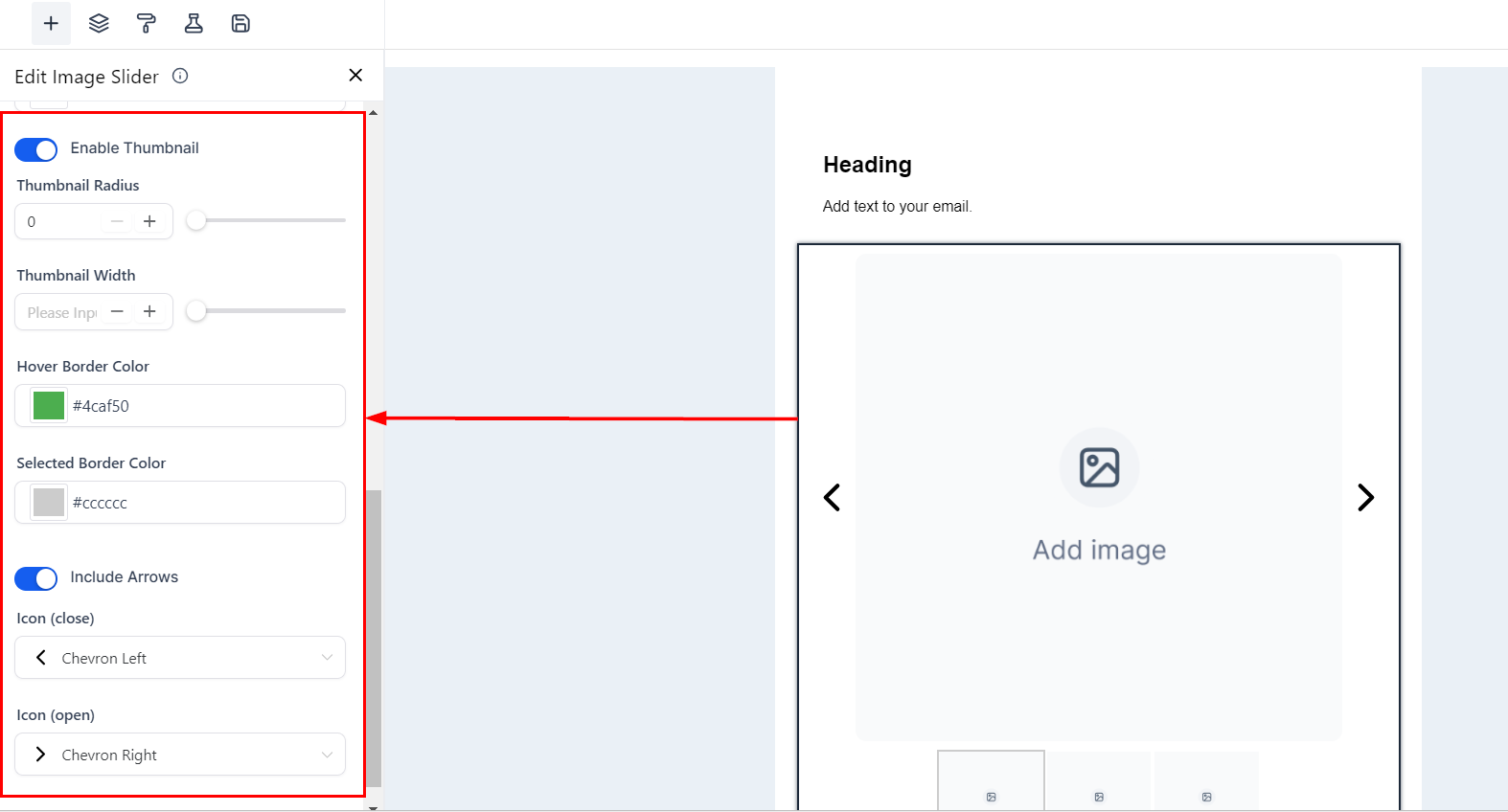 Image Slider in Email Builder – figure 5