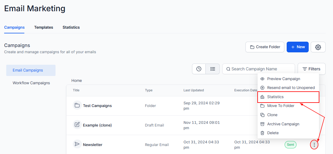 Individual Email Campaign Statistics – figure 2