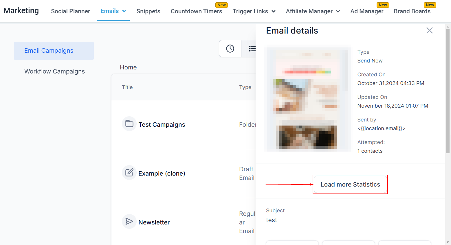 Individual Email Campaign Statistics – figure 4