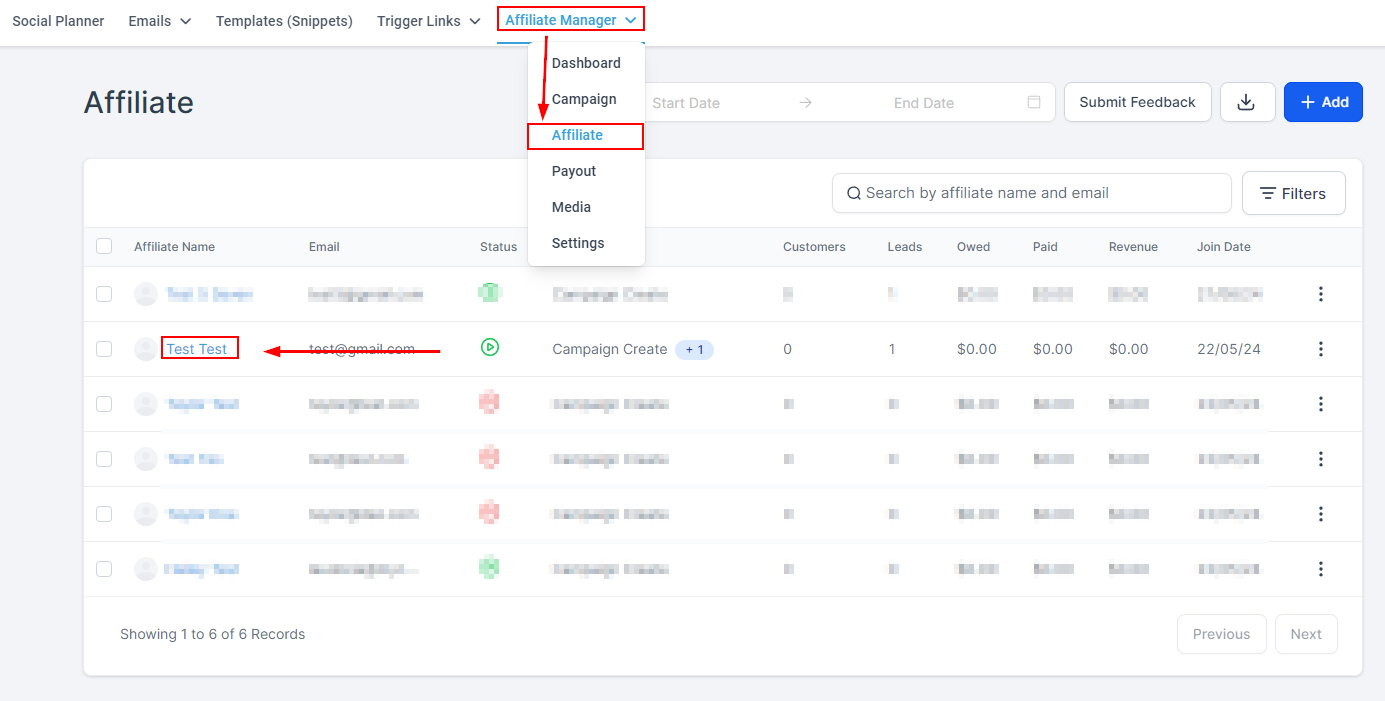 Manually Adding Sales to an Affiliate – figure 1