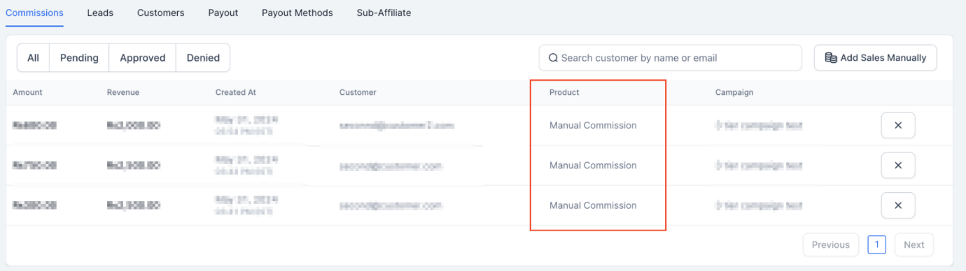 Manually Adding Sales to an Affiliate – figure 5