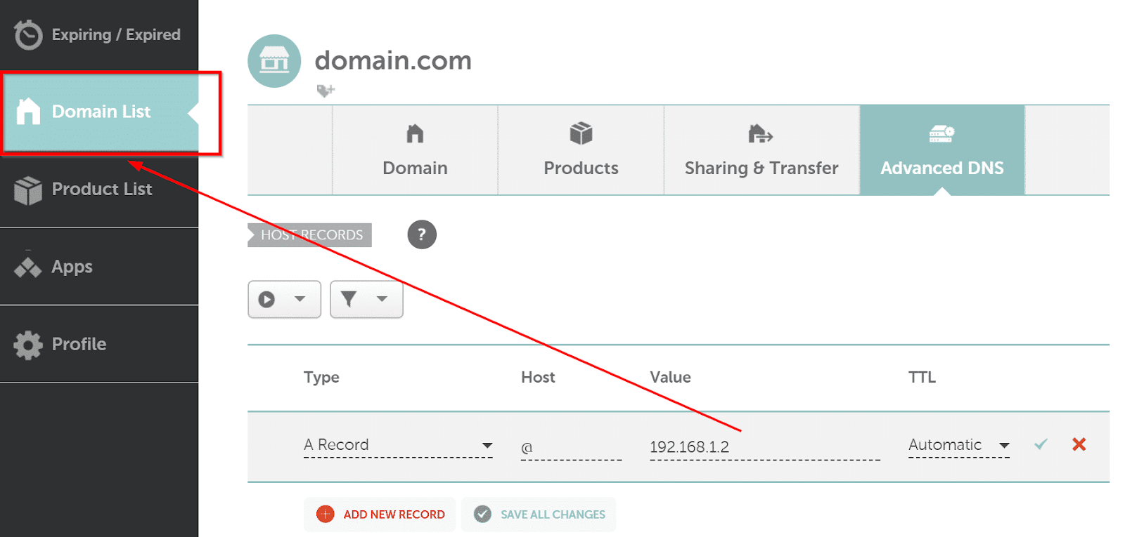 Namecheap MX Records – figure 1