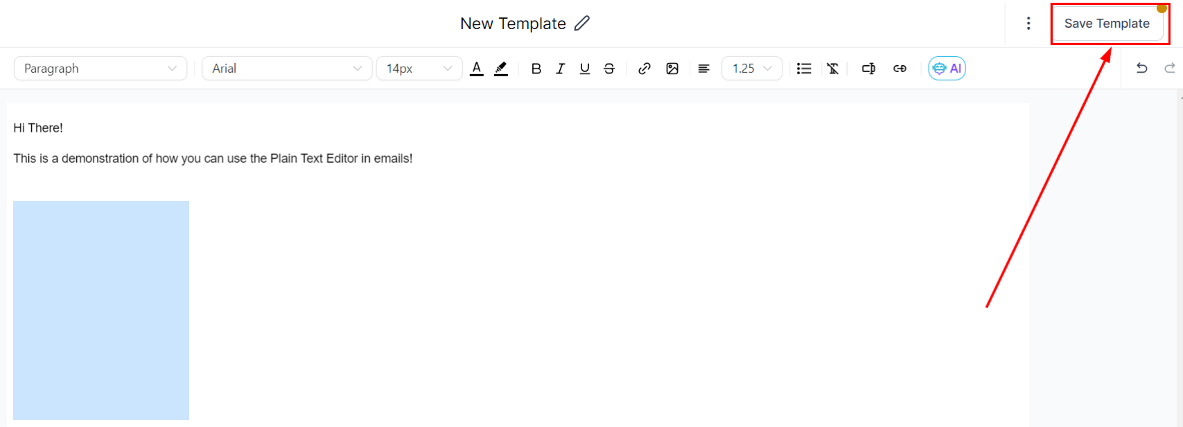 Plain Text Editor in Emails – figure 4