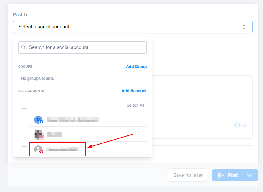Post Pinterest Pins in Social Planner – figure 2