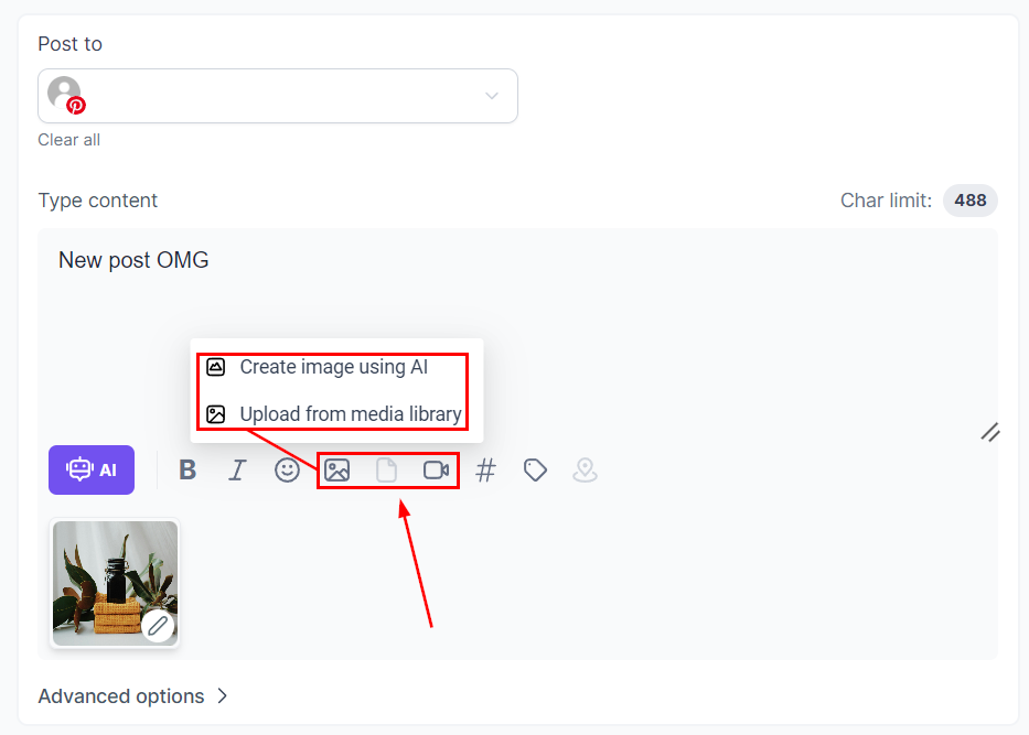 Post Pinterest Pins in Social Planner – figure 4