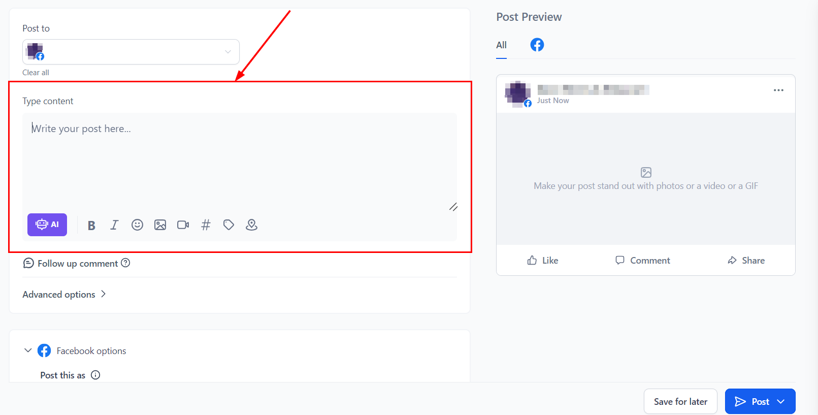 Posting to Facebook – figure 4