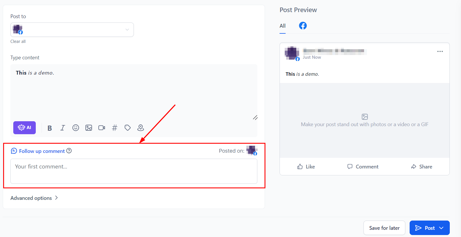 Posting to Facebook – figure 5