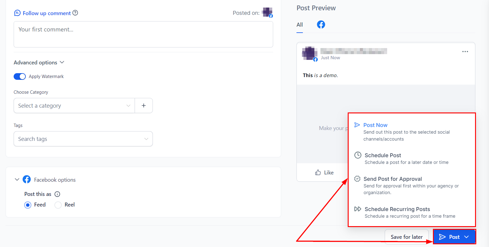 Posting to Facebook – figure 8