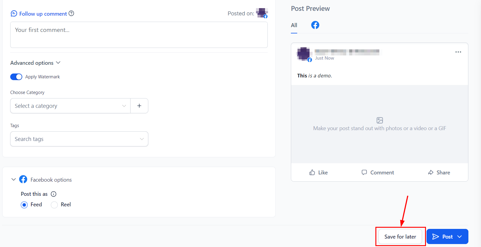 Posting to Facebook – figure 9