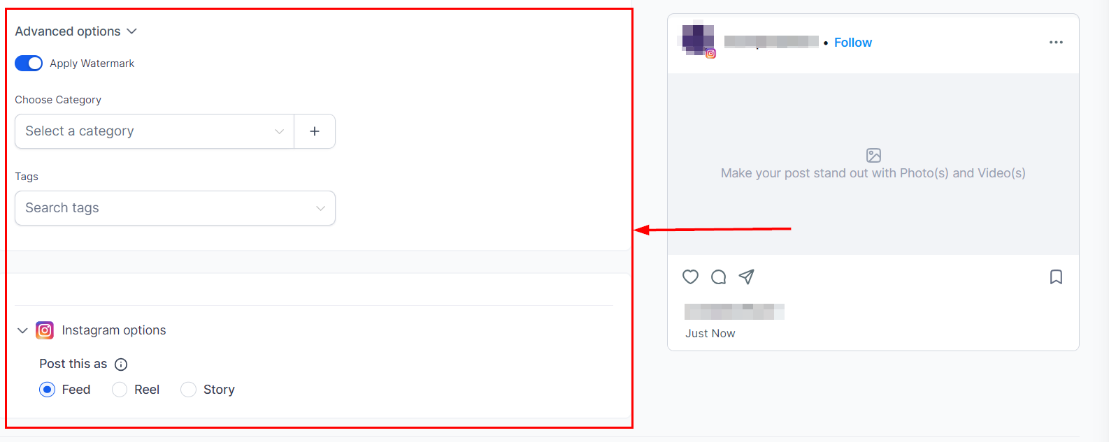 Posting to Instagram – figure 6