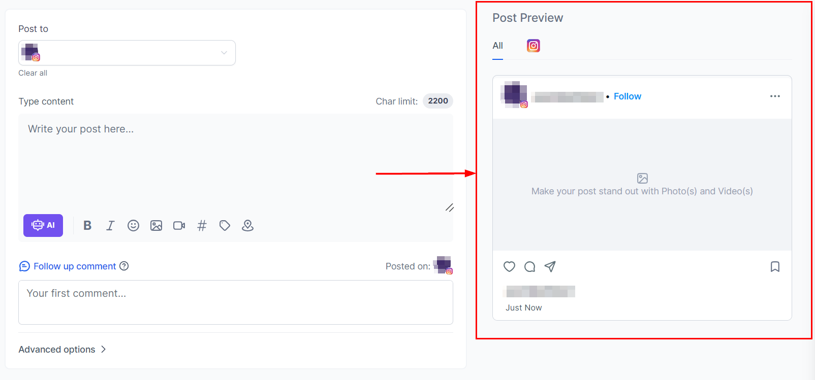 Posting to Instagram – figure 7
