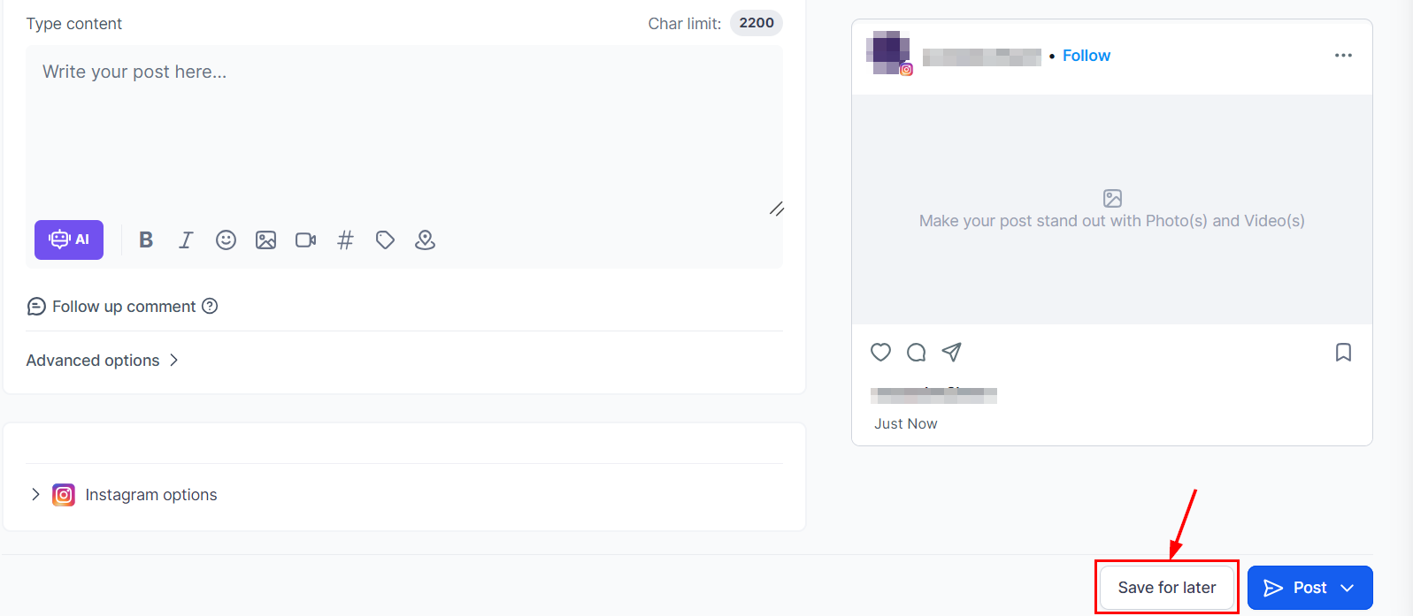 Posting to Instagram – figure 9