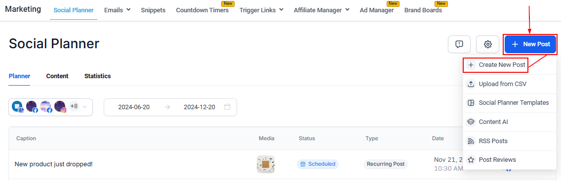 Posting to LinkedIn – figure 1